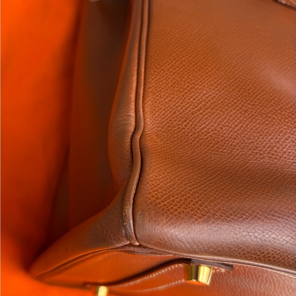 Authentic HERMES BIRKIN 35 chestnut brown veau grain leather gold hardware - Picture 7 of 16
